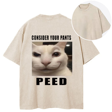 Personality fashion Consider Your Pants Peed Memen Back Washed T-Shirt