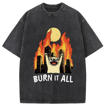 Personality fashion Burn It All Washed T-Shirt