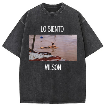 Personality fashion Wilson Chicken Meme Washed T-Shirt