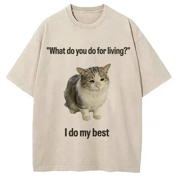 Personality fashion I Do My Best Washed T-Shirt