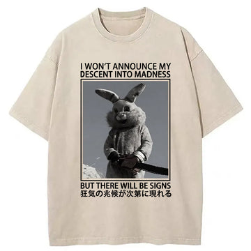Personality fashion Rabbit Goes Into Madness Washed T-Shirt