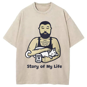 Personality fashion Story of My Life Washed T-Shirt