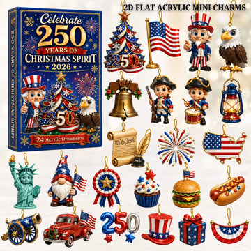 250 Years of Christmas Spirit Advent Calendar 2026 - 24-Day Festive Countdown, Acrylic Charms Blind Box - Gift For Family & Friends