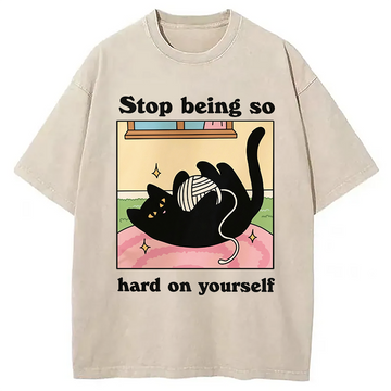 Personality fashion Hard On Yourself Washed T-Shirt
