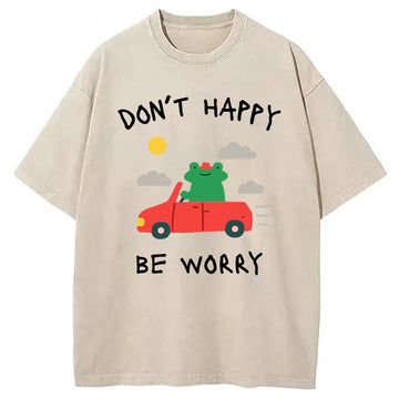 Personality fashion Don't Happy Washed T-Shirt