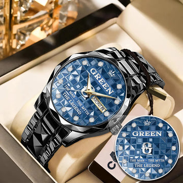 GREEN Luxury Alloy-Men Watch, Personalized Premium Gift for Anniversary The Man - The Myth - The Legend