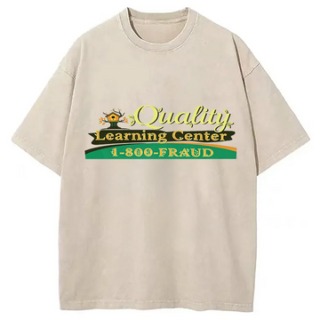 Personality fashion Quality Learning Center Washed T-Shirt