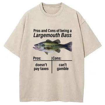 Personality fashion Pros And Cons Fish Washed T-Shirt