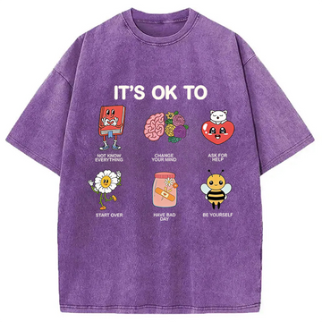 Personality fashion It's OK To Washed T-Shirt