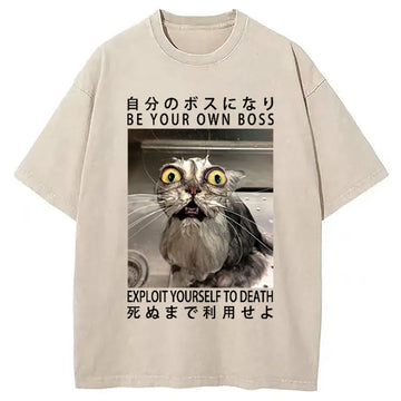 Personality fashion Be Your Own Boss Washed T-Shirt