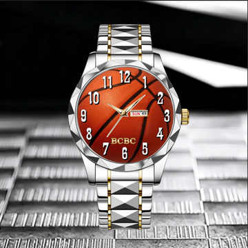 Customised Sports Themed Watch - Ball Motif Watch with Personalised Name - A Gift For Family,Friend,Sports Love