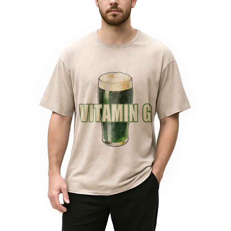 Personality fashion Vitamin G St. Patrick's Washed T-Shirt