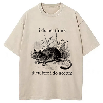 Personality fashion Funny Rat Meme Washed T-Shirt