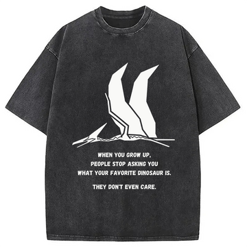 Personality fashion Funny Dinosaur Washed T-Shirt