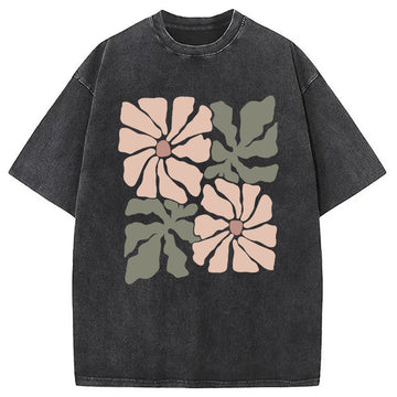 Personality fashion Boho Wildflower Washed T-Shirt