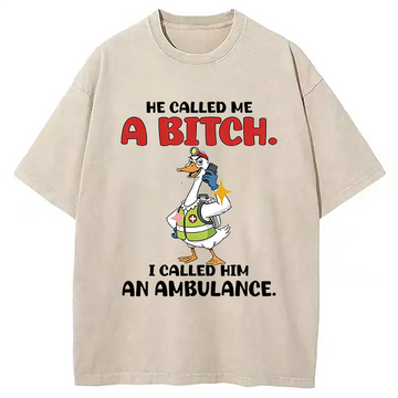 Personality fashion Duck Cancer Washed T-Shirt