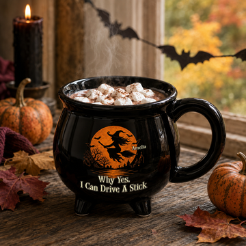 Why Yes I Can Drive A Stick - Personalized Halloween Mug - halloween Gift For Friends, Bestie