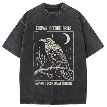 Personality fashion Funny Crows Before Bros Washed T-Shirt