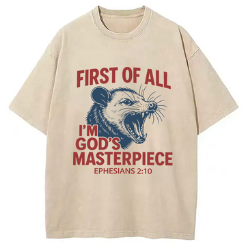 Personality fashion First Of All I'm God's Masterpiece Washed T-Shirt