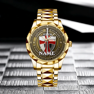 Armor Of God Customized Jesus & Knight Watch - Personalized Name - Gift For Christians