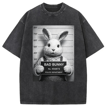 Personality fashion Bad Bunny Washed T-Shirt