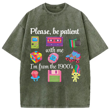 Personality fashion Please Be Patient Washed T-Shirt