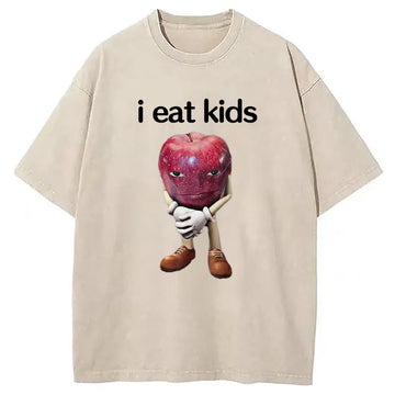Personality fashion Me Asf Apple Funny Apple Washed T-Shirt