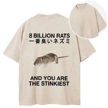 Personality fashion World's Stinkiest Rat Back Washed T-Shirt