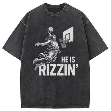 Personality fashion Jesus Is Rizzin' Washed T-Shirt