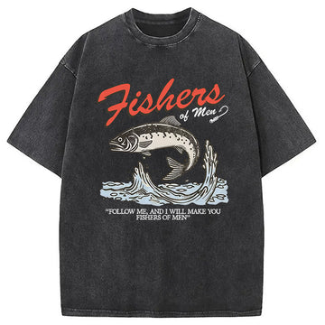 Personality fashion Fishers of Men Washed T-Shirt