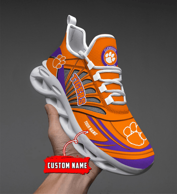 Custom Name --Clemson Tigers Personalize Max Soul Shoes Sport Sneakers
