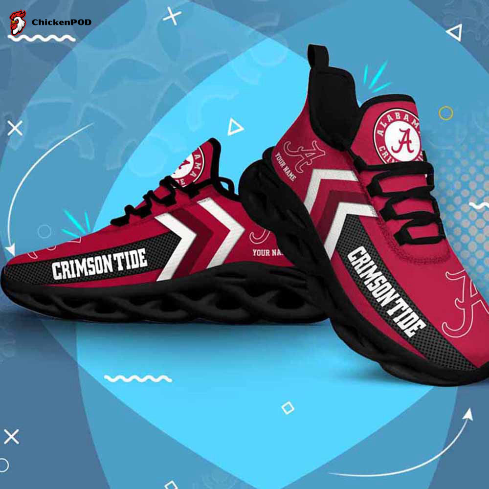 Alabama Crimson Tide Custom Name Max Soul Shoes Chunky Sneakers
