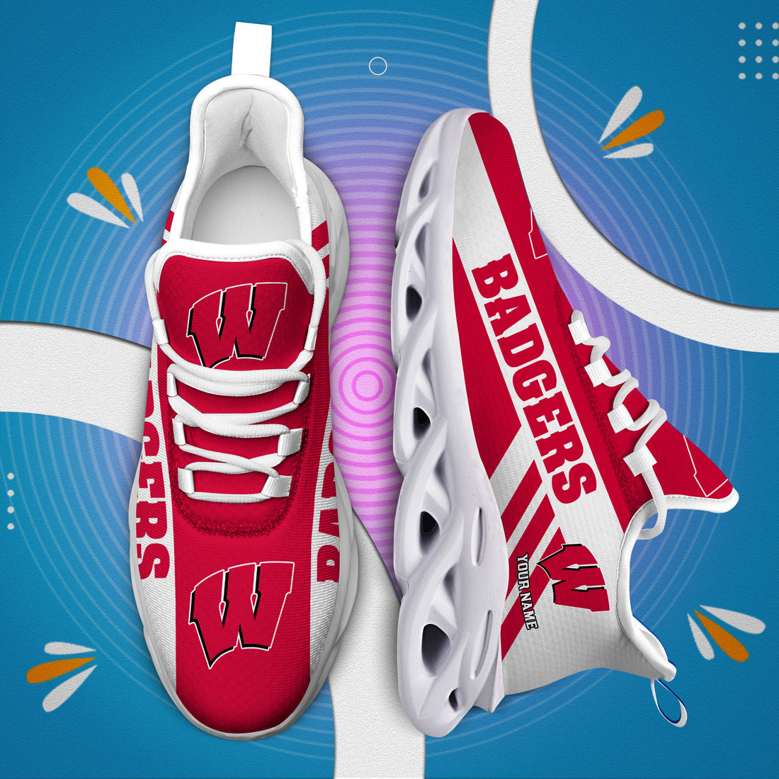 Wisconsin Badgers Max Soul Shoes Sneakers For Men And Women