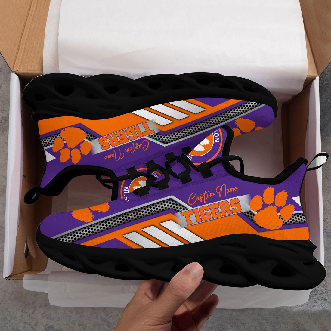 Clemson Tigers Max Soul Shoes Sneakers For Men And Women
