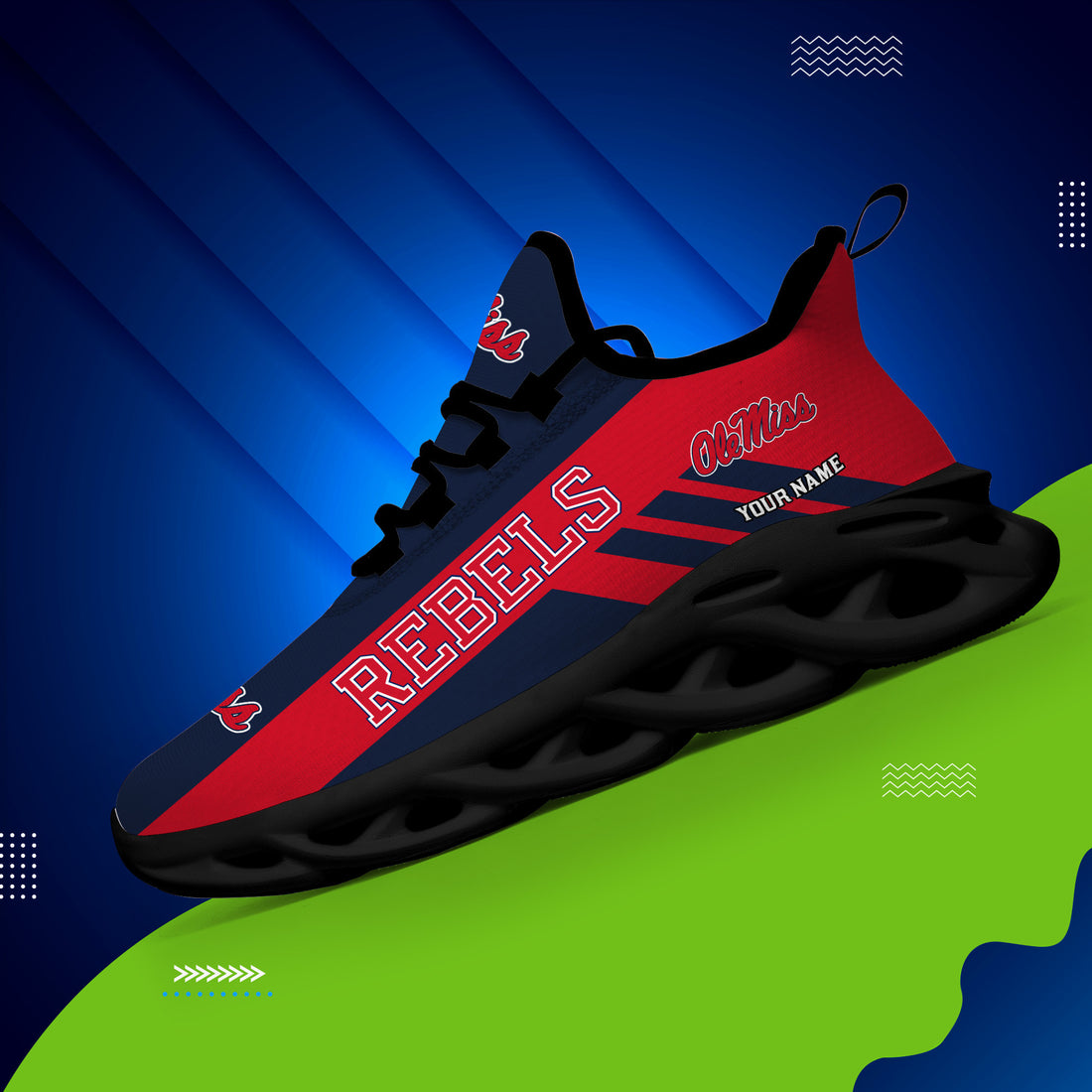 Ole Miss Rebels Max Soul Shoes Sneakers For Men And Women