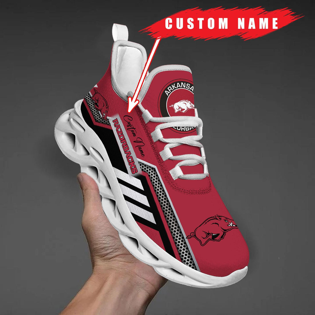 Arkansas Razorbacks Max Soul Shoes Sneakers For Men And Women