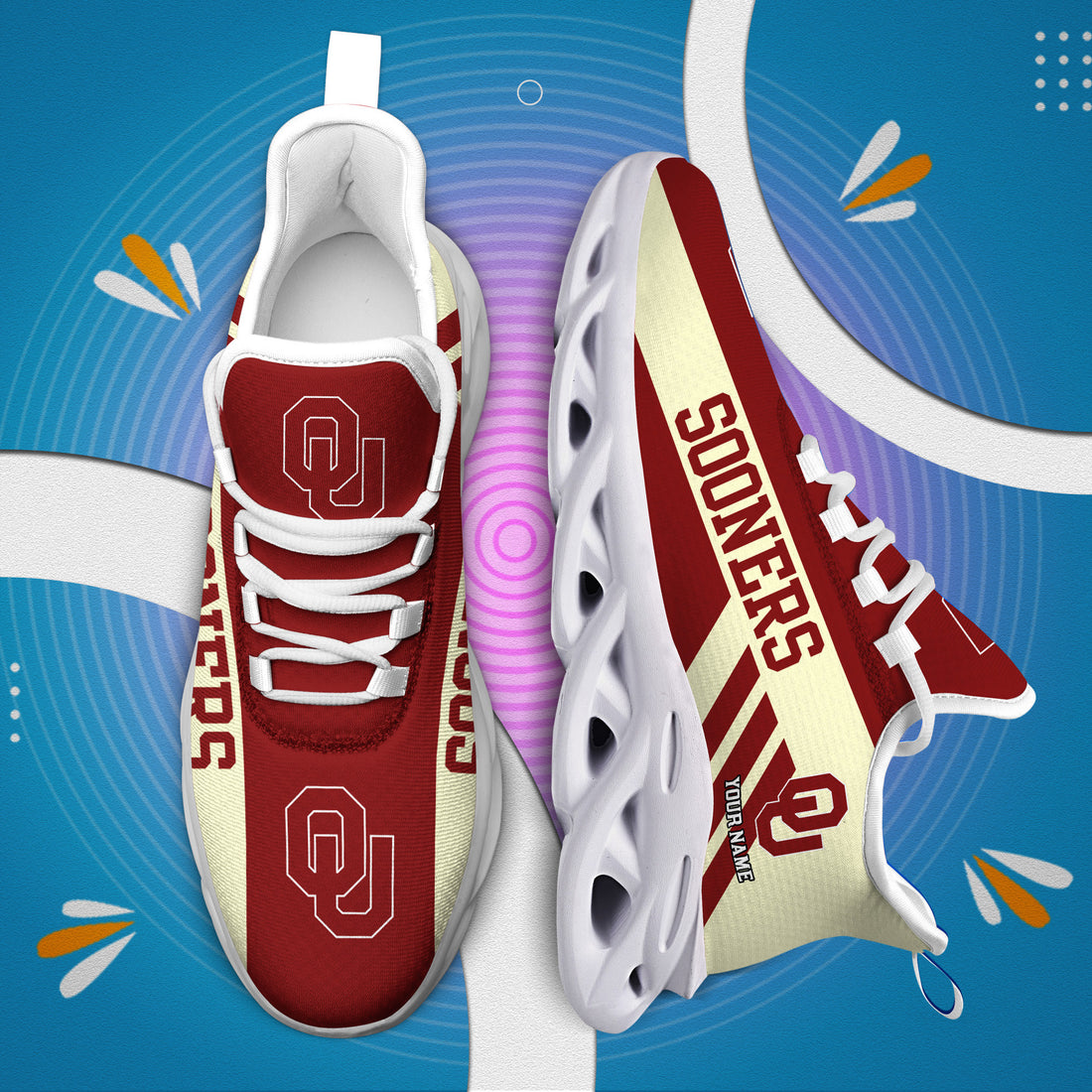 Oklahoma Sooners Max Soul Shoes Sneakers For Men And Women
