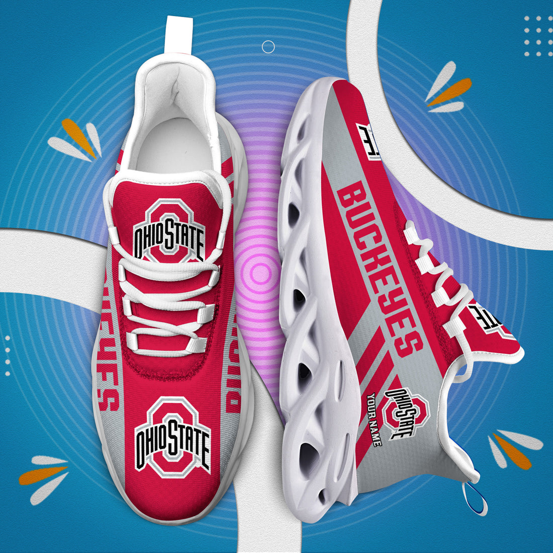 Ohio State Buckeyes Max Soul Shoes Sneakers For Men And Women