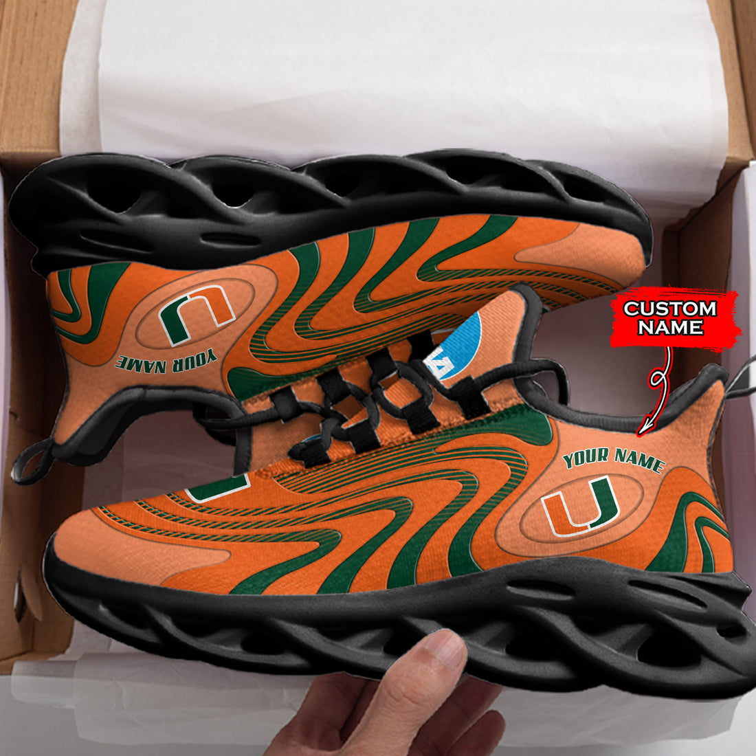 Miami Hurricanes Max Soul Shoes Sneakers For Men And Women