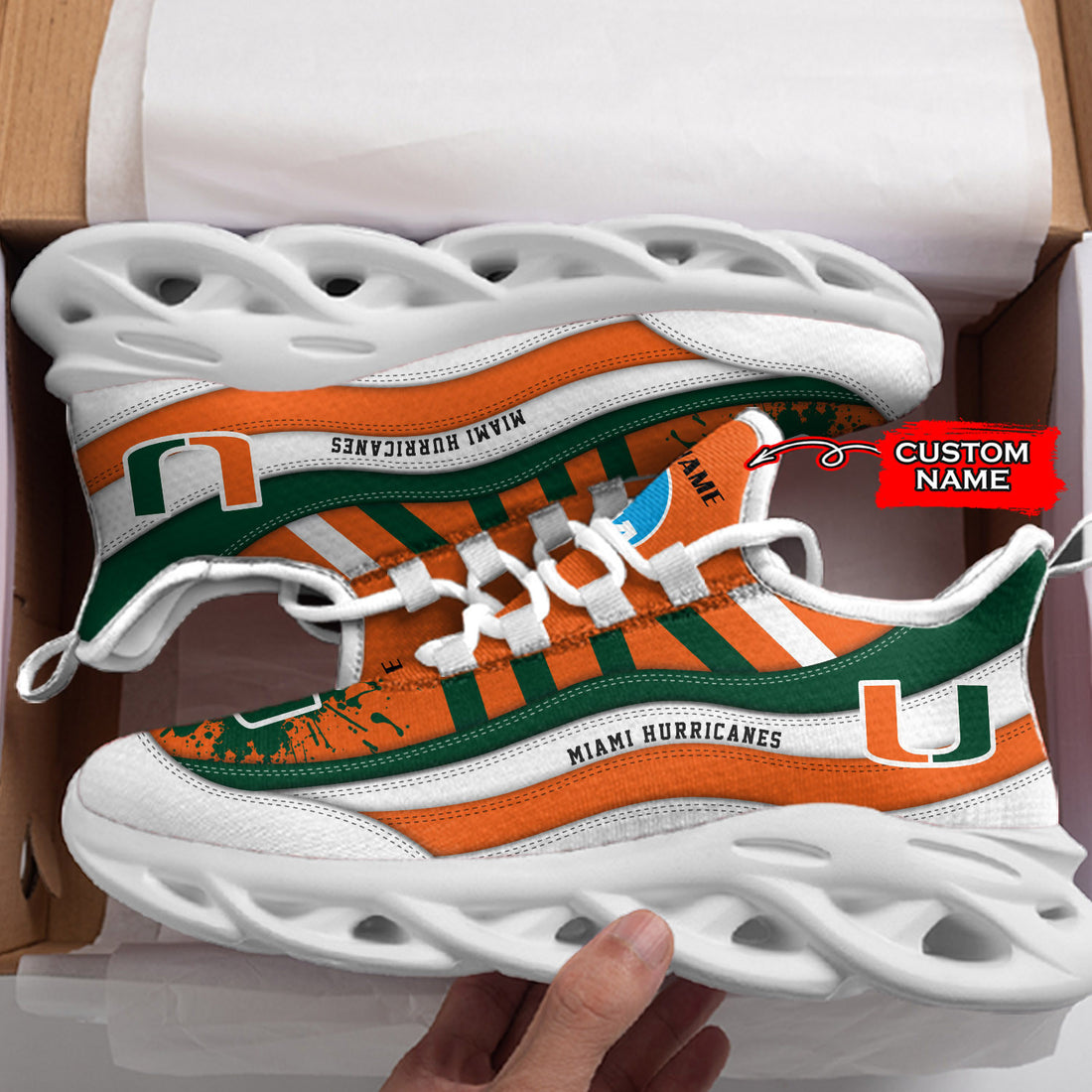 Miami Hurricanes Max Soul Shoes Sneakers For Men And Women