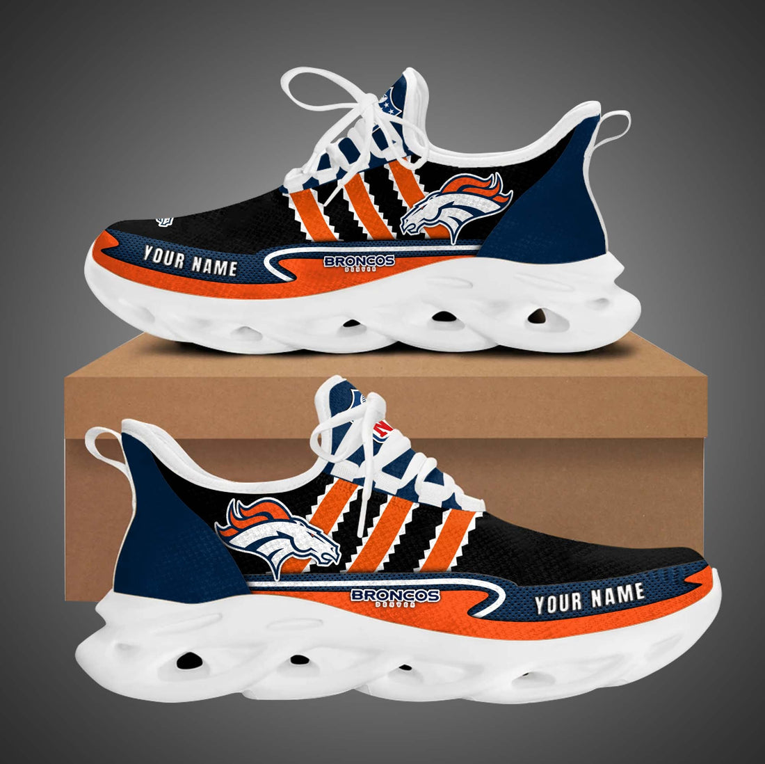 Denver Broncos Max Soul Shoes Sneakers For Men And Women