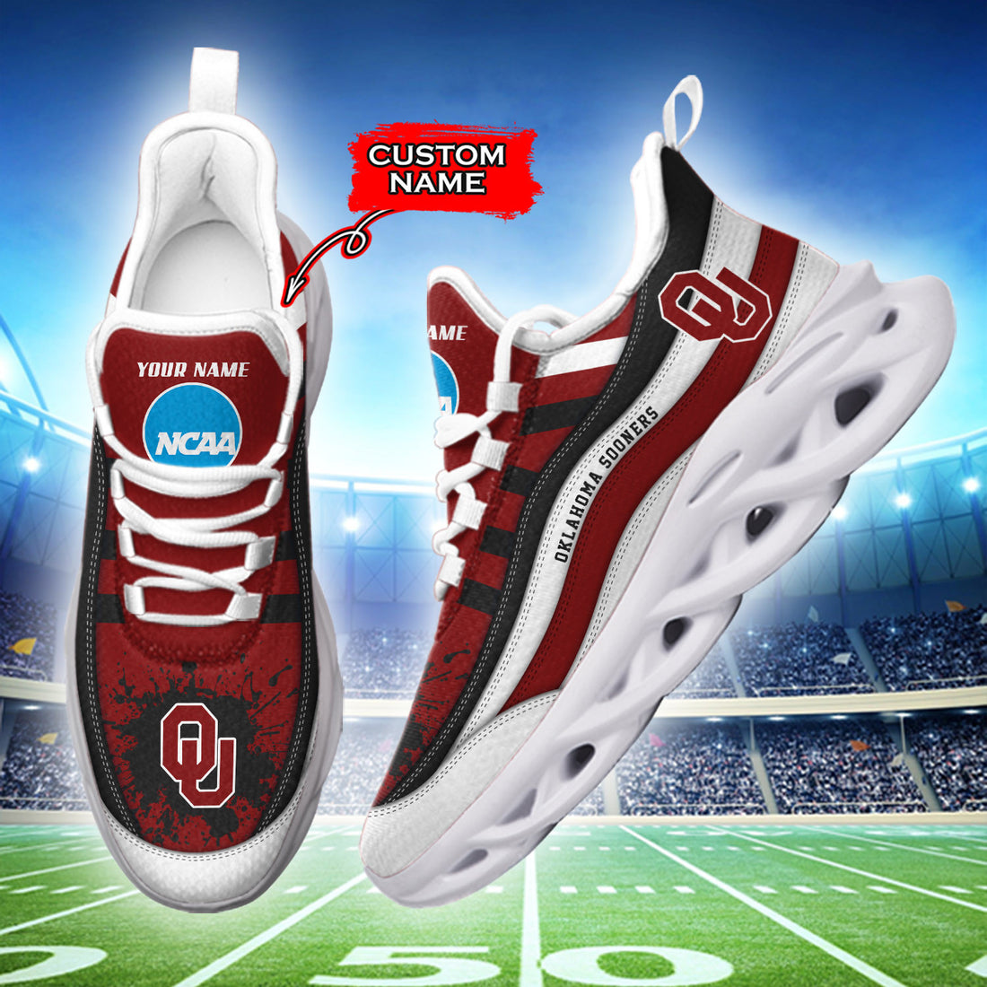 Oklahoma Sooners Max Soul Shoes Sneakers For Men And Women