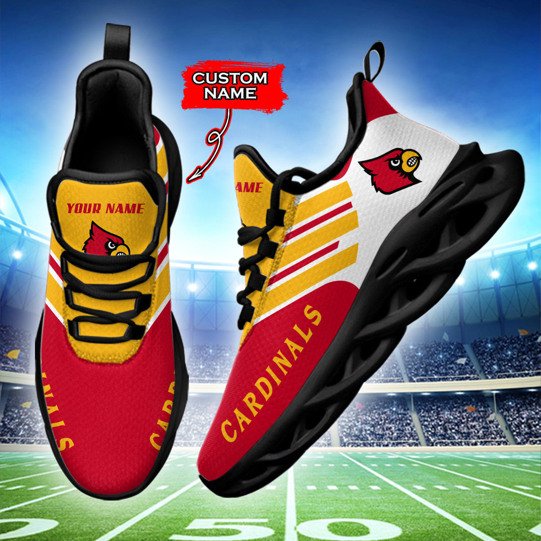 Louisville Cardinals Max Soul Shoes Sneakers For Men And Women