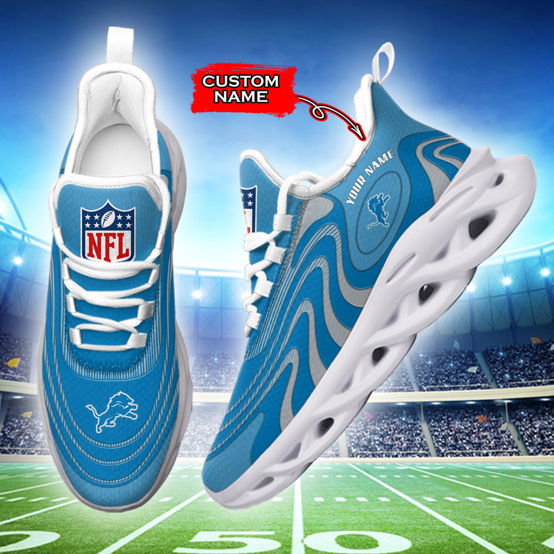 Detroit Lions Max Soul Shoes Sneakers For Men And Women