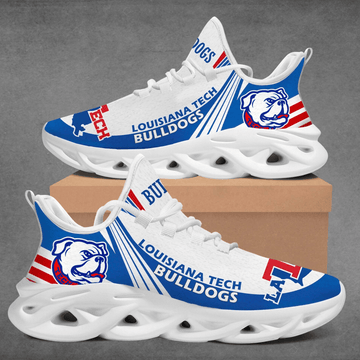Louisiana Tech Bulldogs White Blue Max Soul Shoes Sport Sneakers