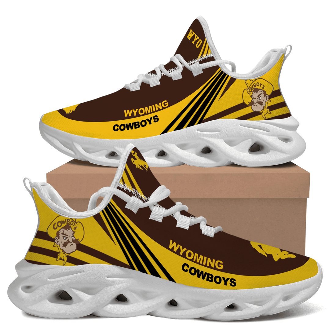 Wyoming Cowboys Yellow Brown Max Soul Shoes Sport Sneakers