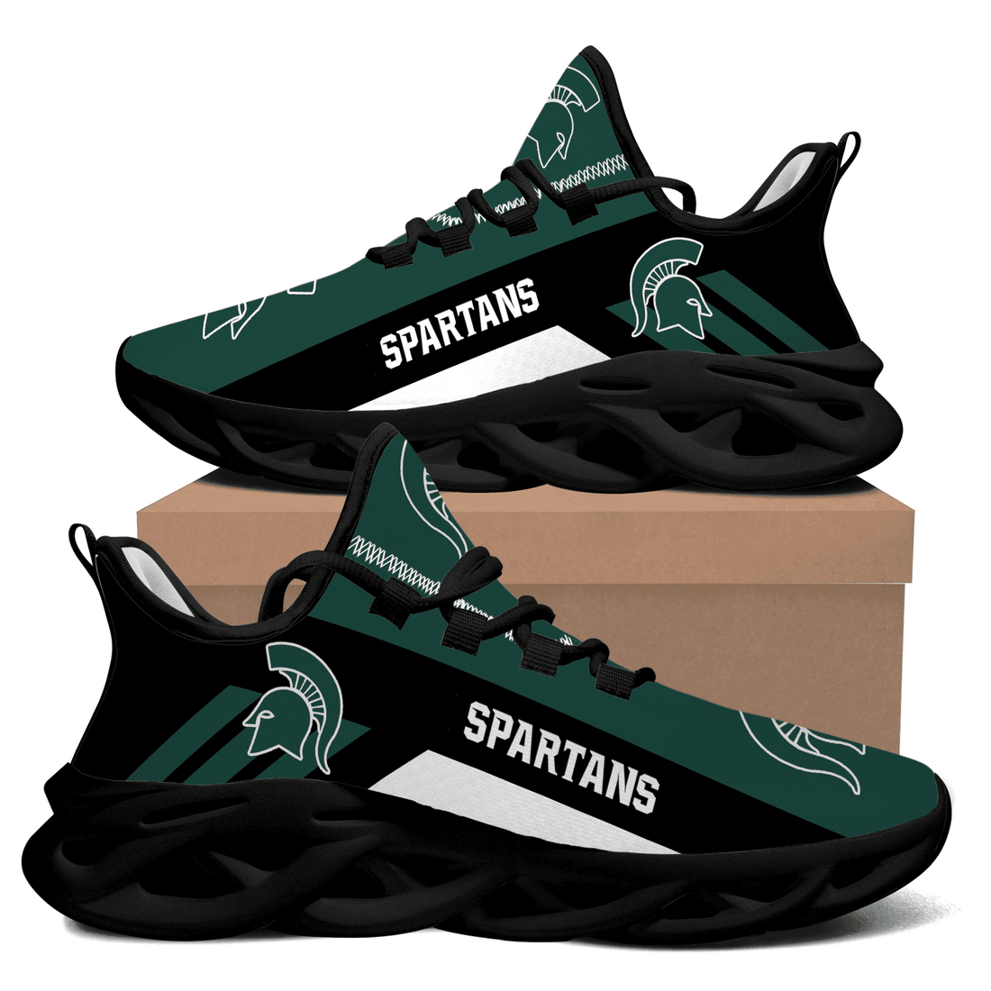 Michigan State Spartans Green Logo Max Soul Shoes Sport Sneakers