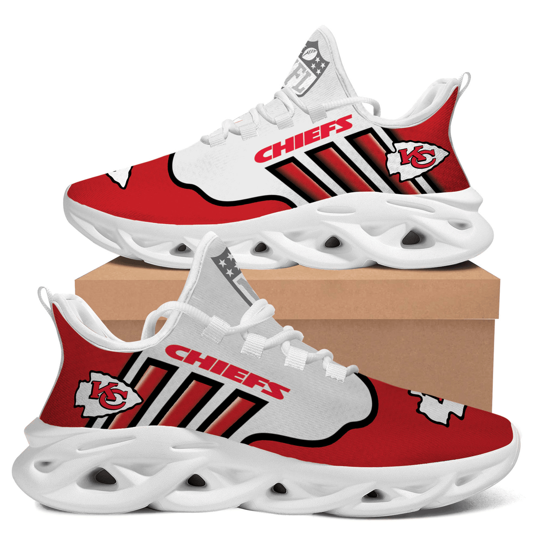 Kansas City Chiefs Red White Max Soul Shoes Sport Sneakers