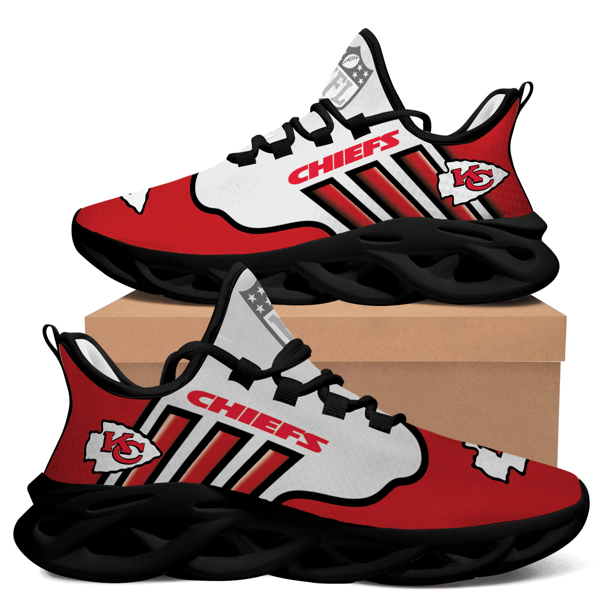 Kansas City Chiefs Red White Max Soul Shoes Sport Sneakers