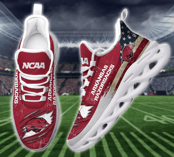 Arkansas Razorbacks American Flag Max Soul Shoes Sport Sneakers
